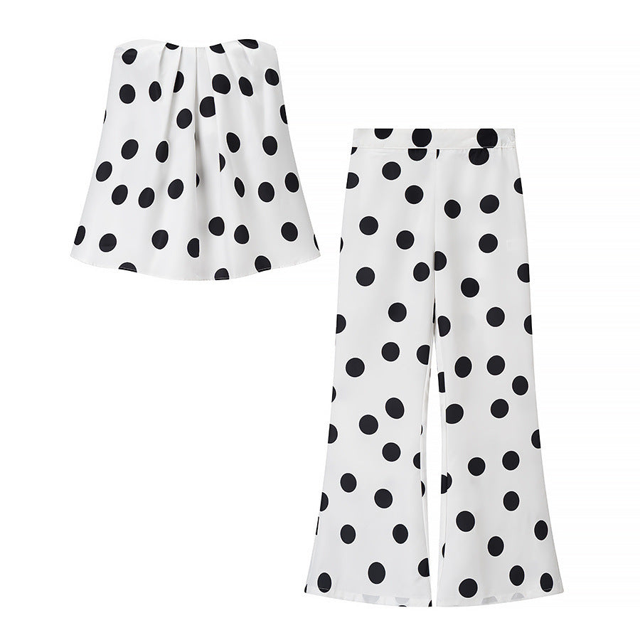 Damen Weite Hose Punktmuster - Norvielle