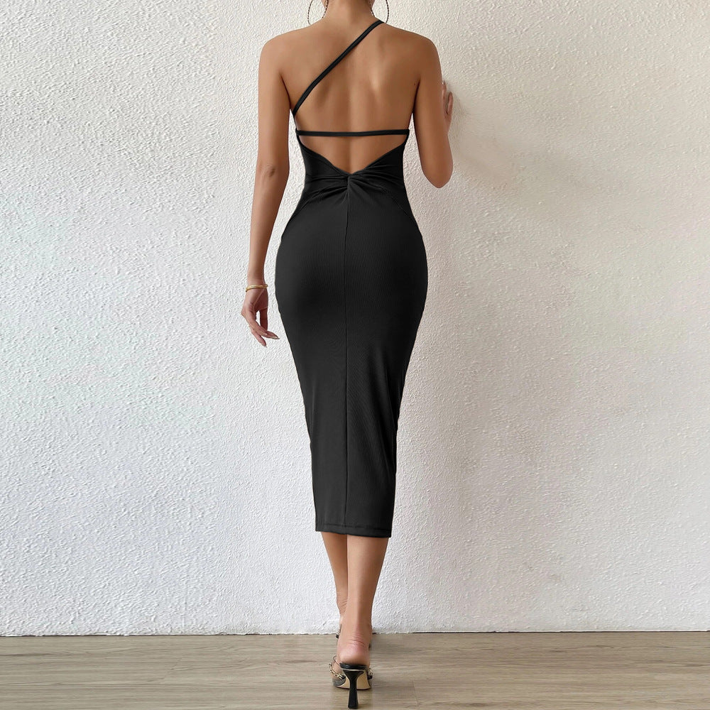 Damen Midikleid Asymmetrisch Figurbetont Norvielle