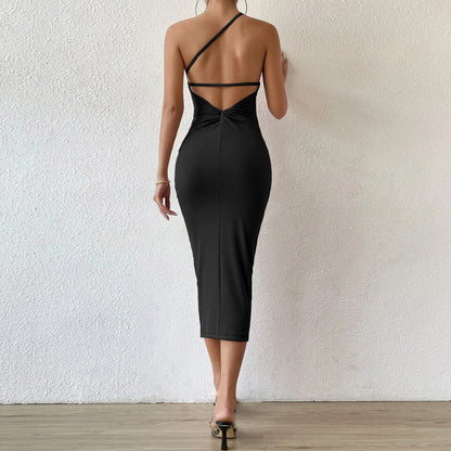 Damen Midikleid Asymmetrisch Figurbetont Norvielle