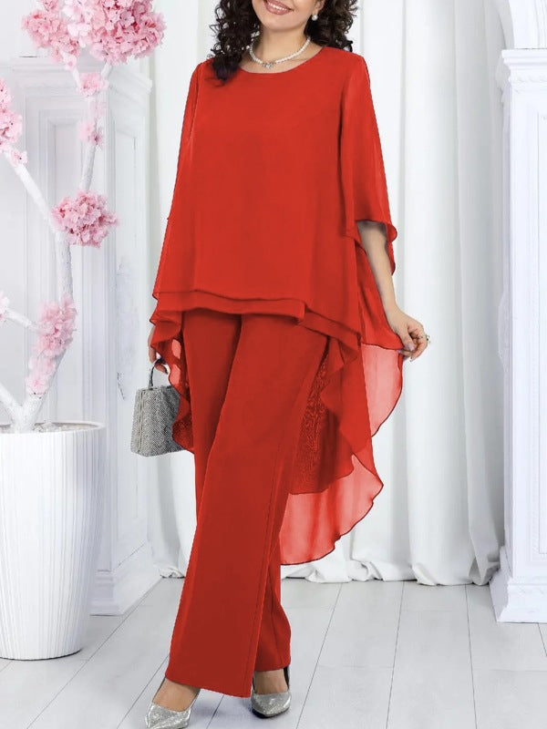 Damen Tunika mit Überlagerung und Eleganten Pants