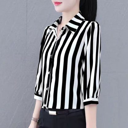 Damen Bluse Gestreift Modischer Schnitt Norvielle