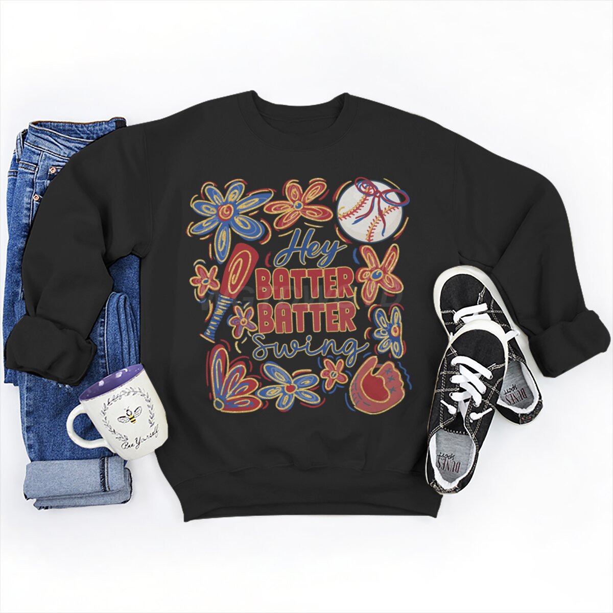 Damen Sweatshirt Baseball-Motiv Lässiger Schnitt Norvielle