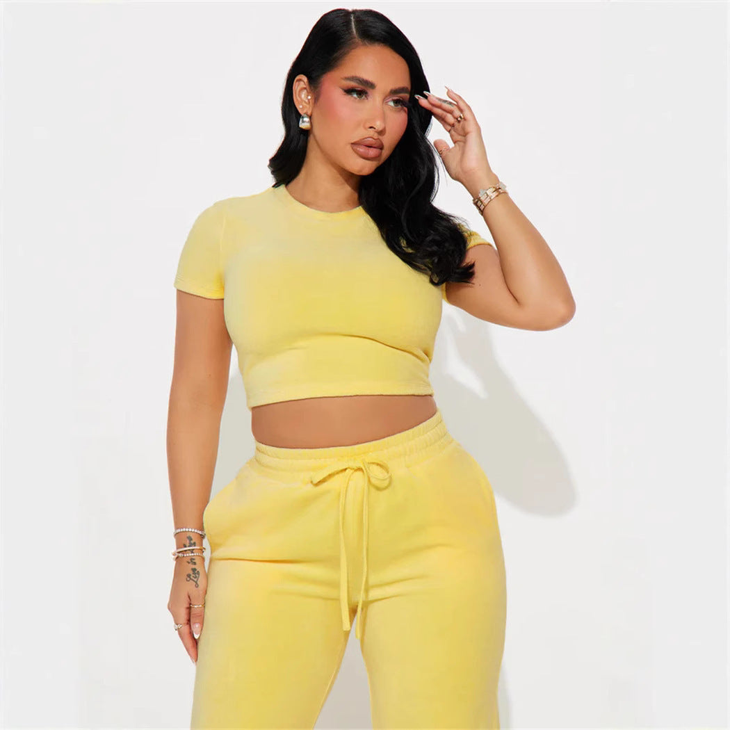 Damen Velours Loungewear Set Weich Norvielle