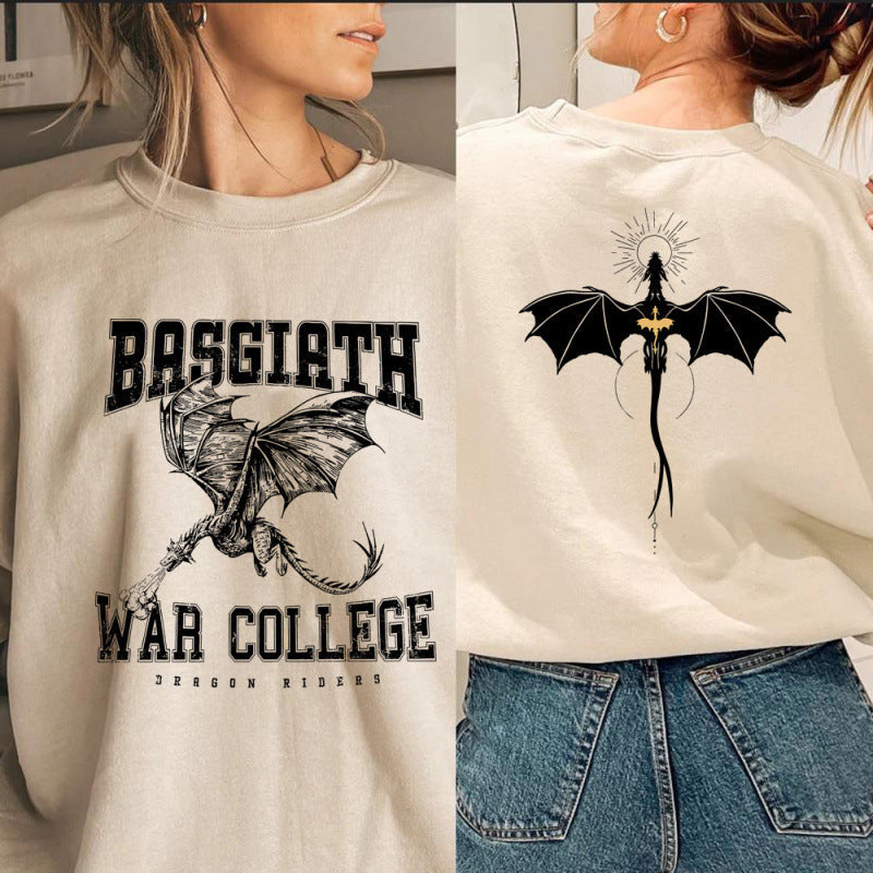 Damen Sweatshirt Drachenmotiv College-Design Norvielle - Norvielle