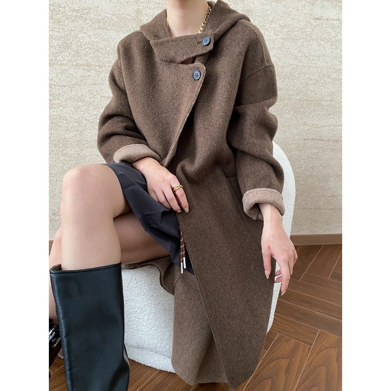 Damen Wickelmantel mit Kragendetails und warmem Futter Norvielle - Norvielle