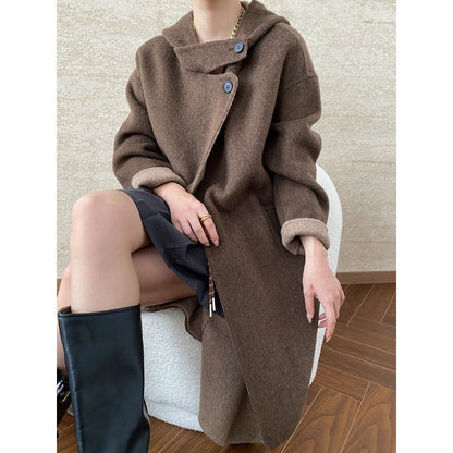 Damen Wickelmantel mit Kragendetails und warmem Futter Norvielle - Norvielle