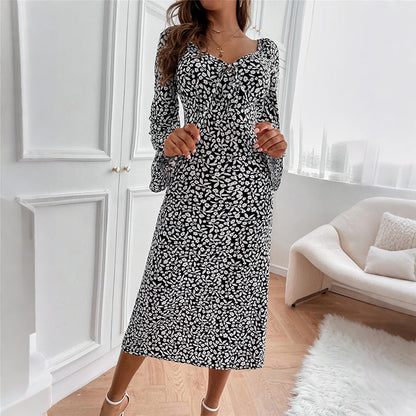 Damen Midikleid Floralmuster Wickeldesign Norvielle