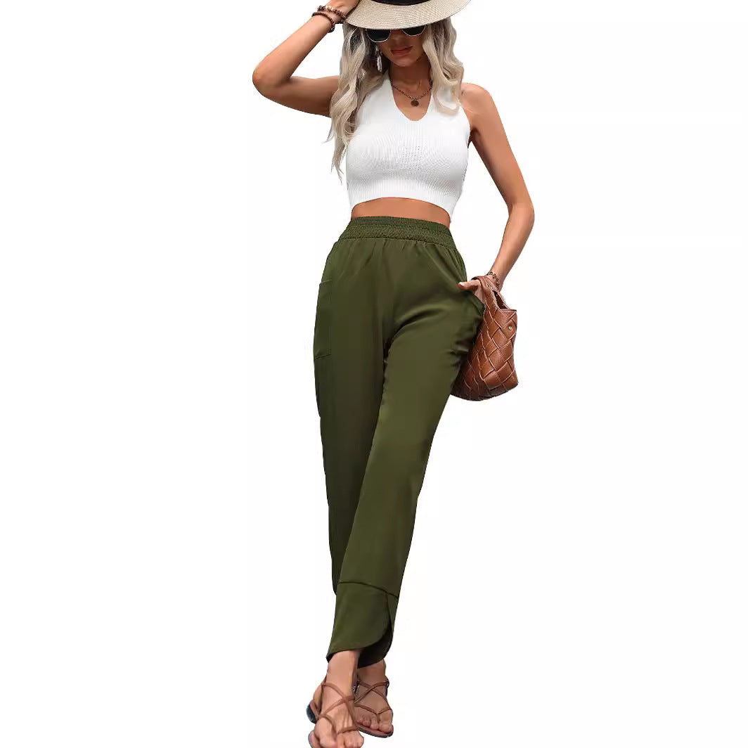 Damen Freizeithose Elastischer Taillenbund Bequem Norvielle
