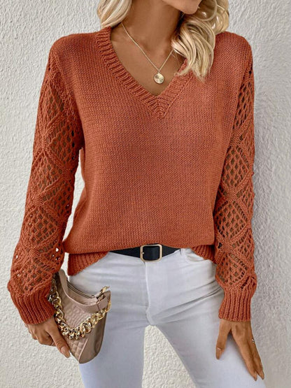 Damen Pullover Weicher V-Ausschnitt