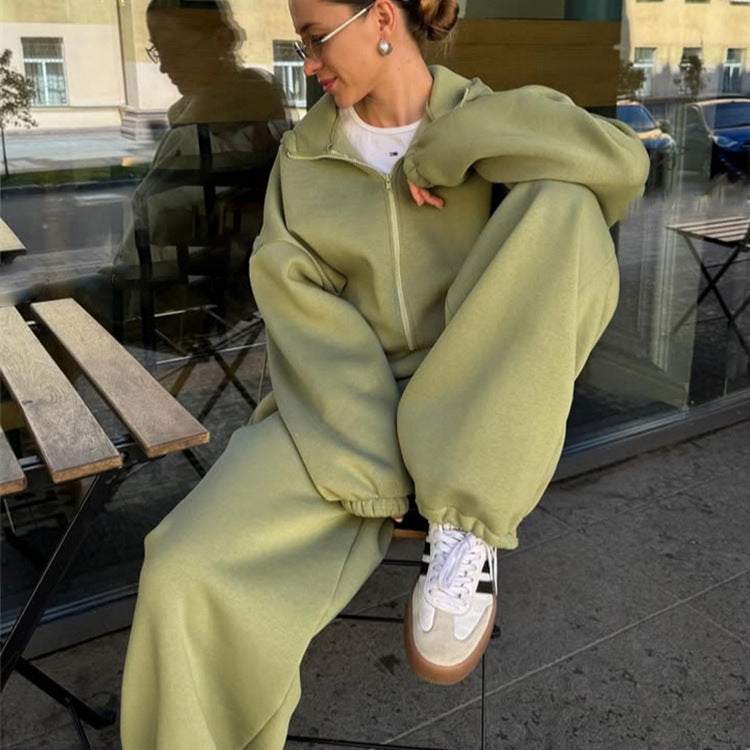 Damen Fleece Loungewear Set Weich Norvielle