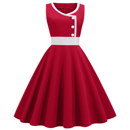 Damen A-Linien Swingkleid mit Knöpfen Norvielle