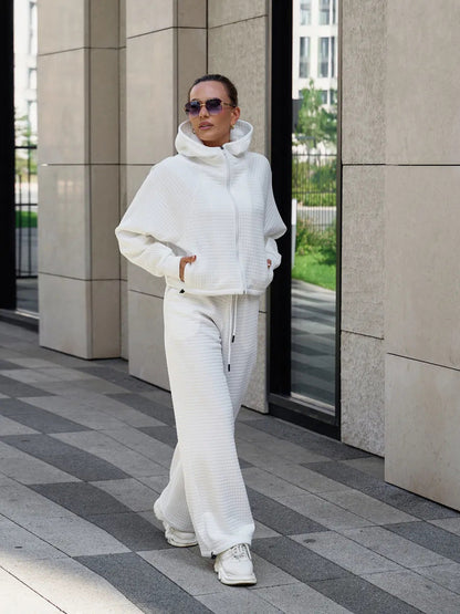 Damen Kapuzenpullover Weite Hosenanzug Bequem Norvielle