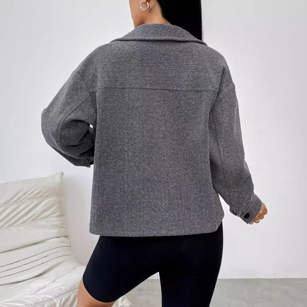 Damen Oversized Jacke aus Norvielle mit Taschen und