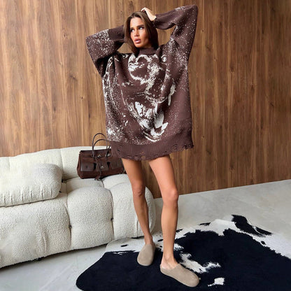 Damen Oversized Pullover Farbverlauf