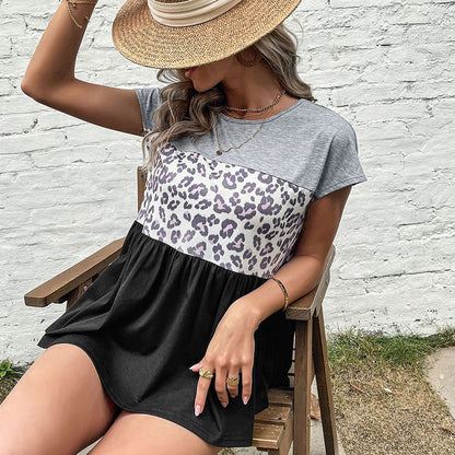 Damen Oberteil Tiermuster Asymmetrisch Norvielle