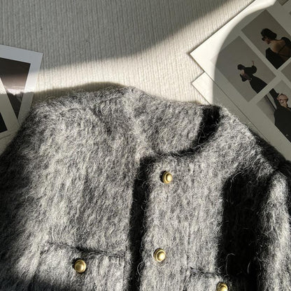 Damen Strickjacke mit goldenen Knöpfen Norvielle