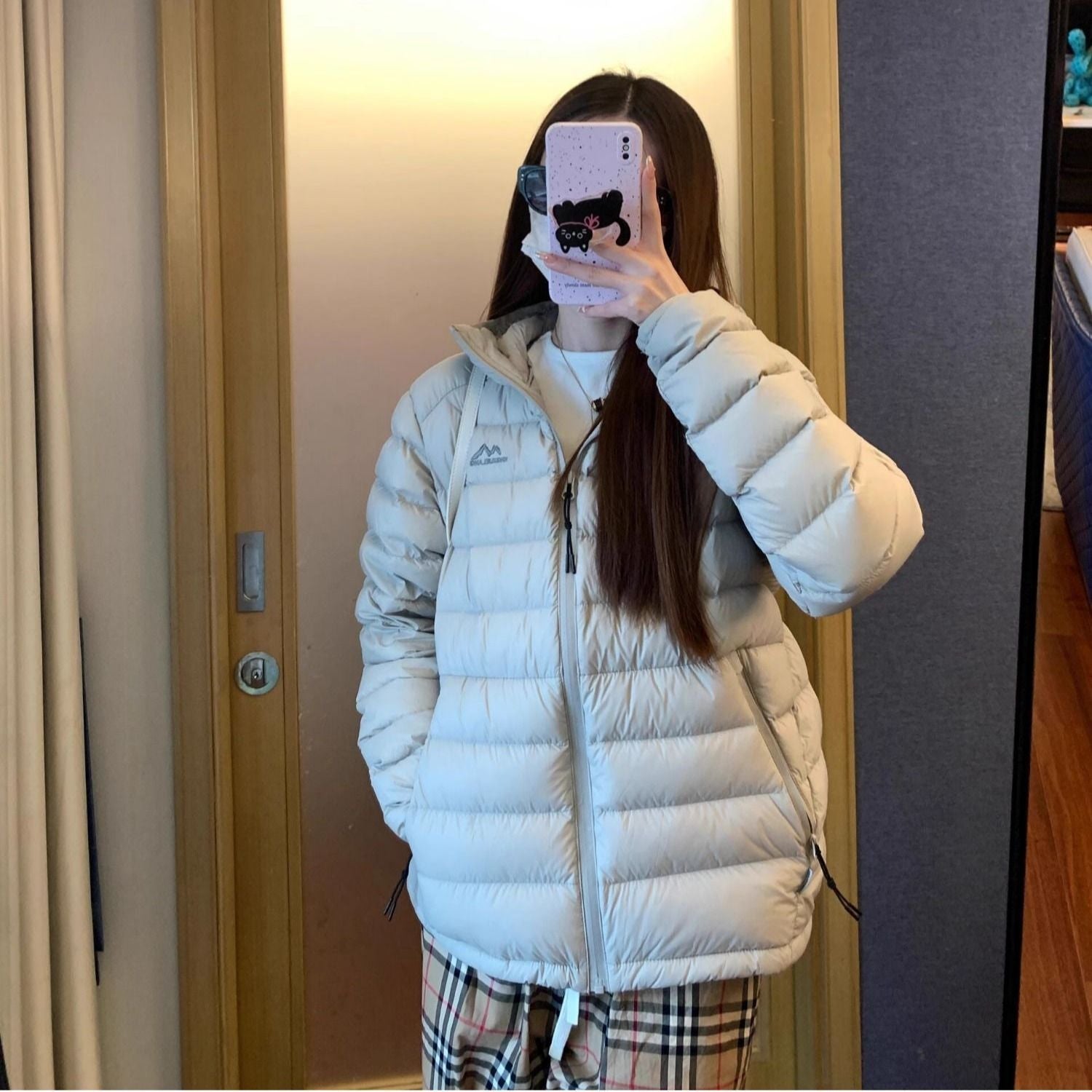 Damen Winterjacke Gesteppt Hochkragen Schwarz - Norvielle
