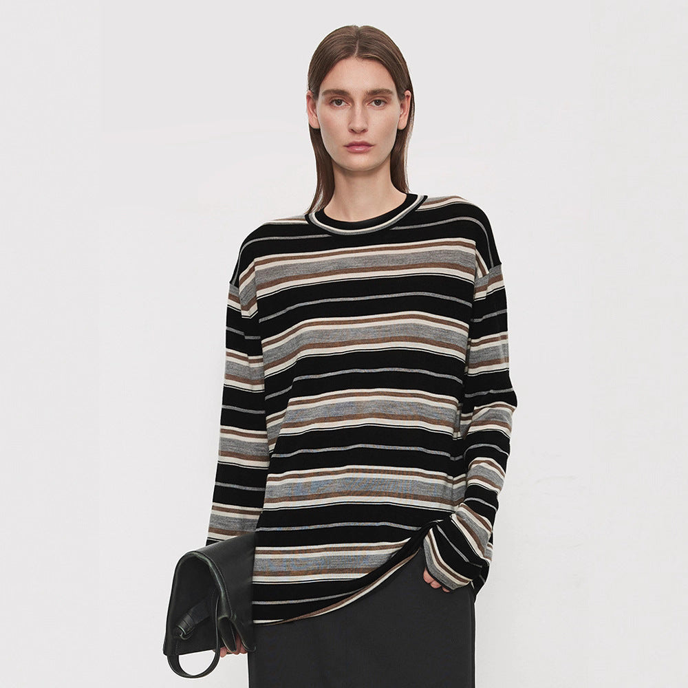 Damen Langarmshirt Streifenmuster Norvielle