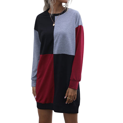 Damen Oversized Kleid Farbblockdesign Norvielle