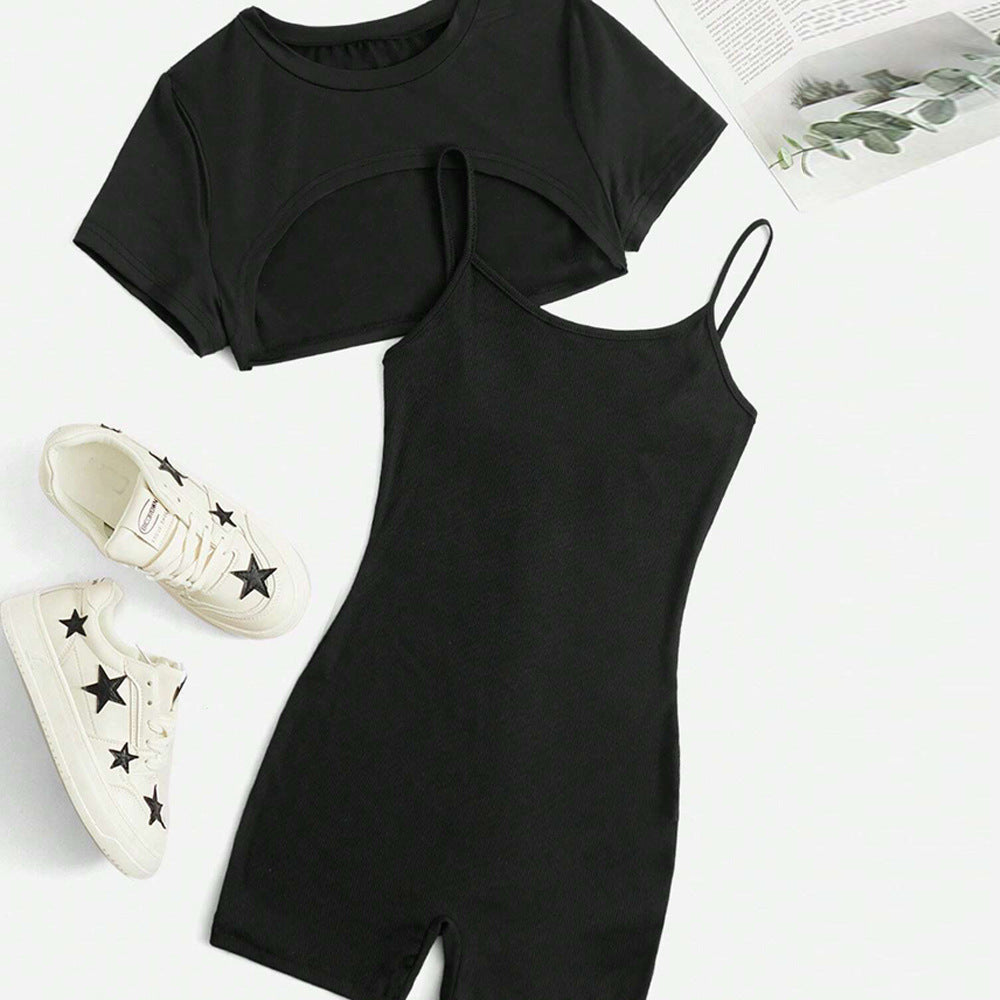 Damen Jumpsuit Set Cropped und Shorts Norvielle - Norvielle