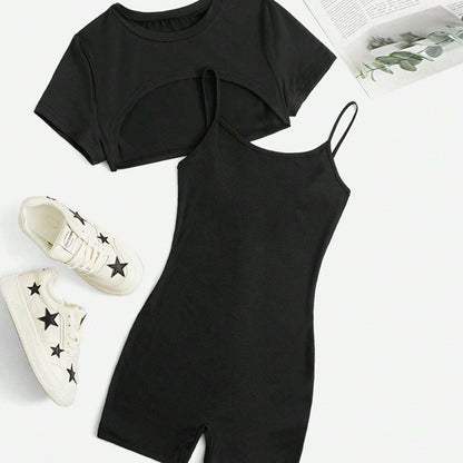 Damen Jumpsuit Set Cropped und Shorts Norvielle - Norvielle
