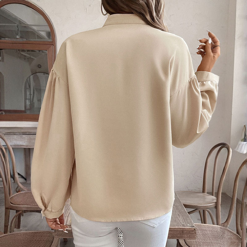 Damen Bluse Gestickt Elégant Weiß
