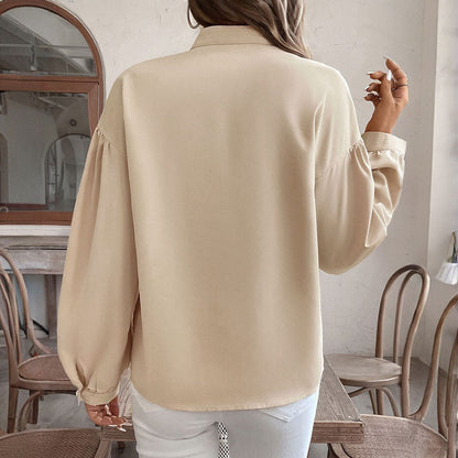 Damen Bluse Gestickt Elégant Weiß