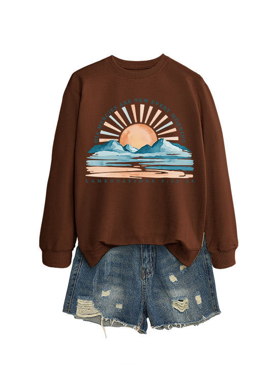 Damen Sweatshirt Sonnenaufgangsdesign Lässig Norvielle