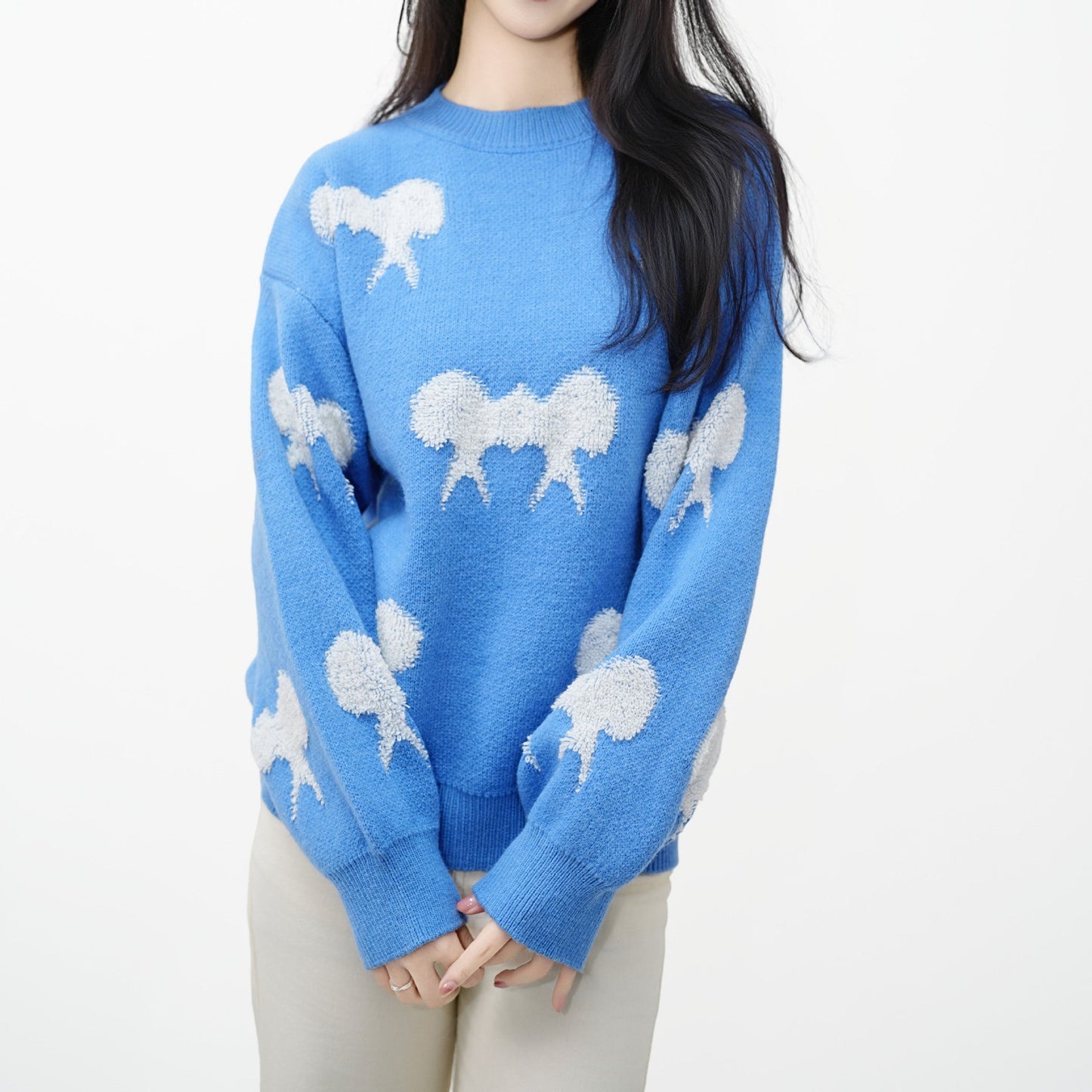 Damen Grobstrickpullover Tiermotiv Lässig Norvielle