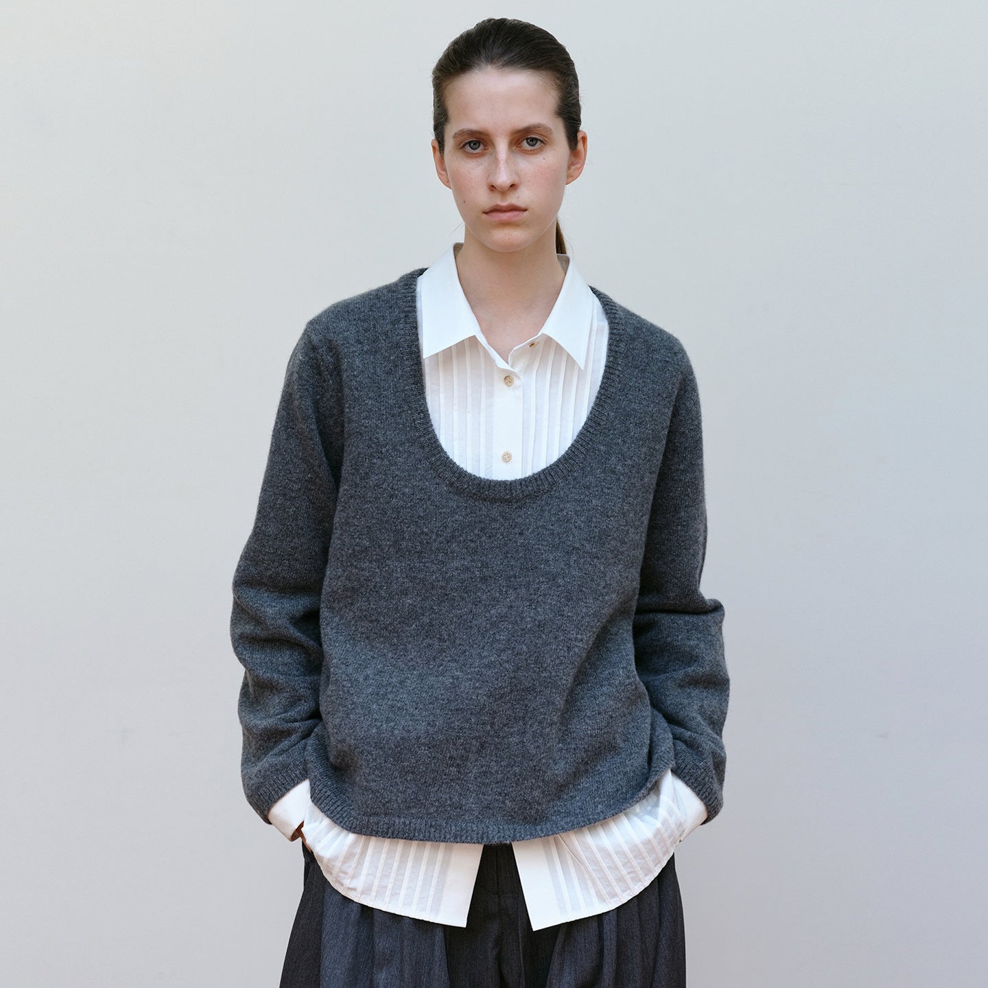 Damen Strickpullover Rundhalsausschnitt Norvielle
