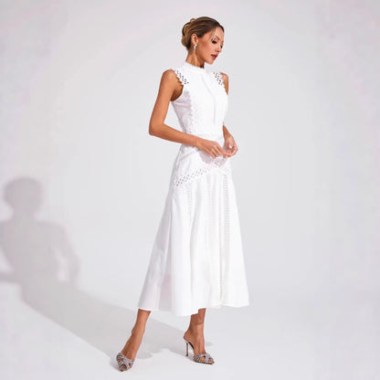 Damen Midi-Kleid Spitzenakzente Norvielle