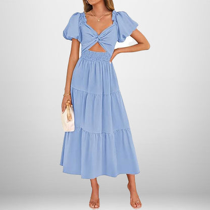 Damen Midi-Kleid Elastisch Floralmuster Norvielle
