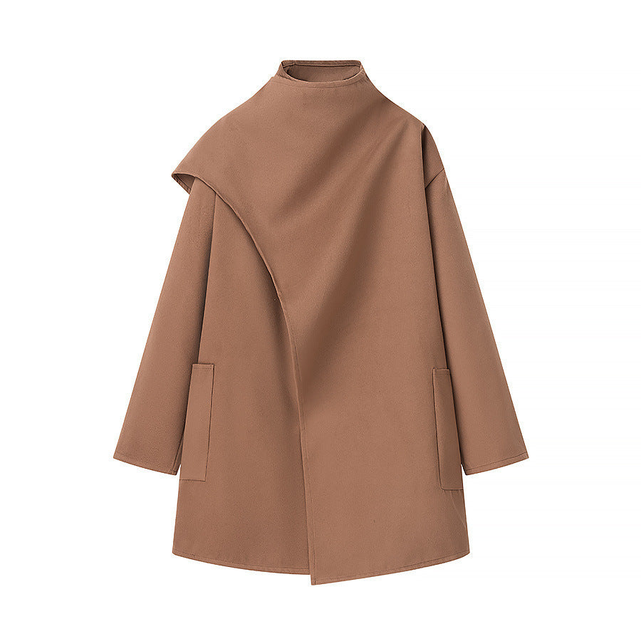 Damen Überjacke Asymmetrisch Praktische Taschen Norvielle