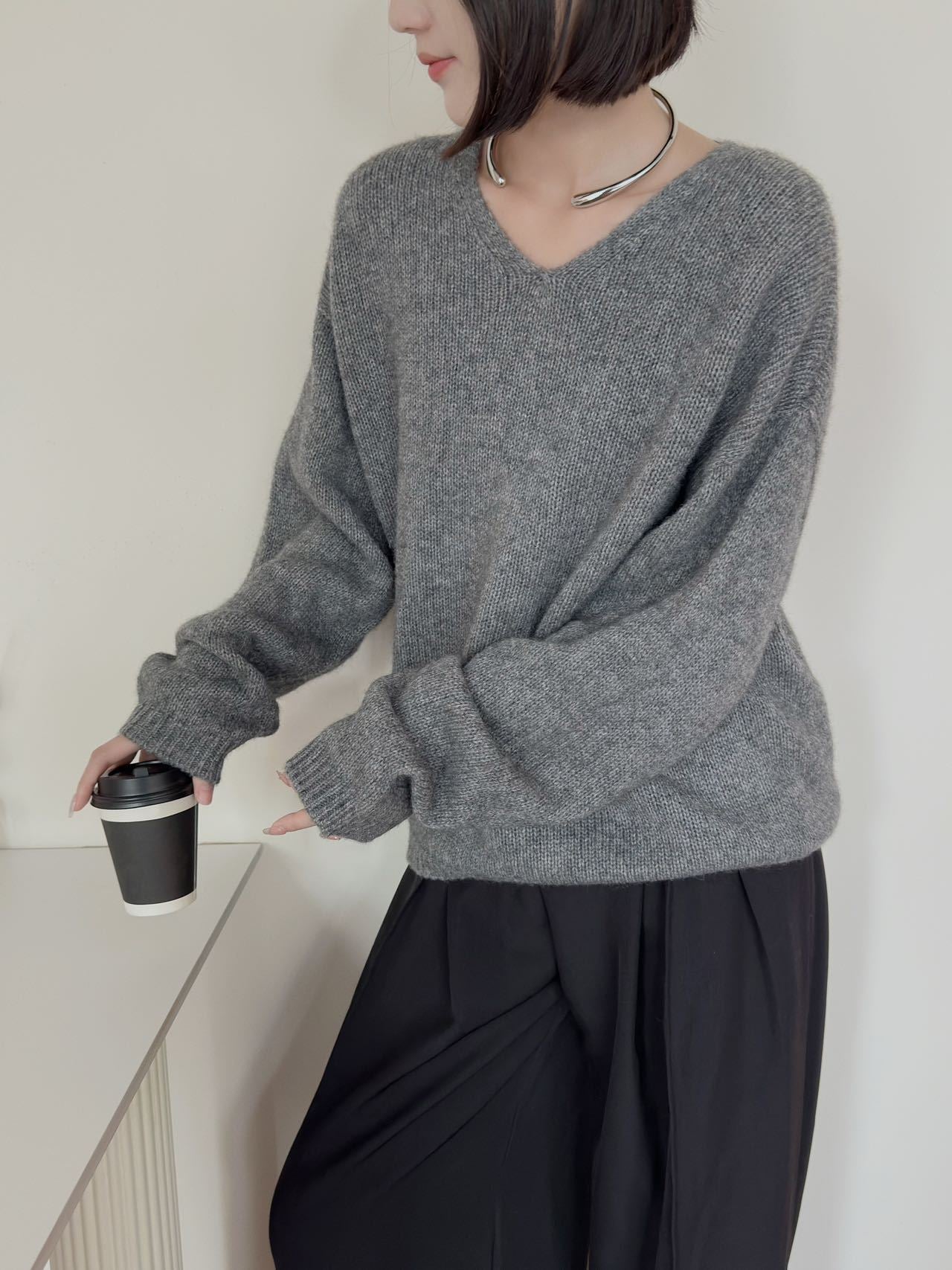 Damen Pullover V-Ausschnitt Norvielle