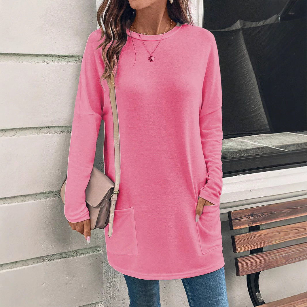 Damen Sweatshirt Baumwollmischung Relaxed Fit Rundhalsausschnitt - Norvielle