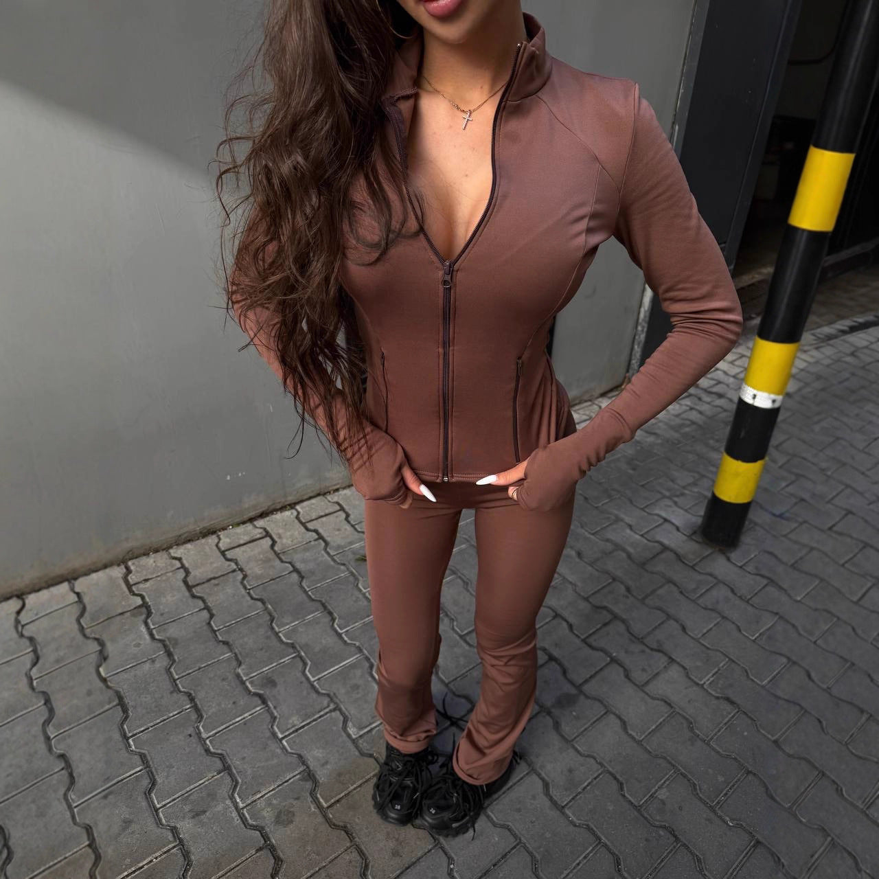 Damen Sportjacke Hochkragen Funktions-Taschen Norvielle