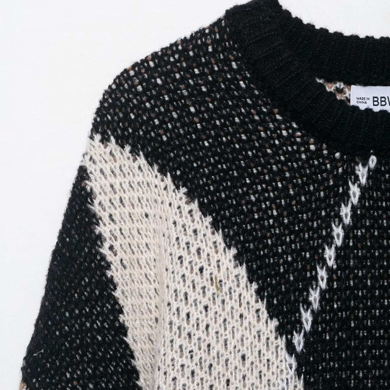 Damen Strickpullover Rautenmuster