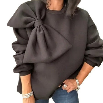 Damen Pullover Übergroßes Schleifendetail Norvielle
