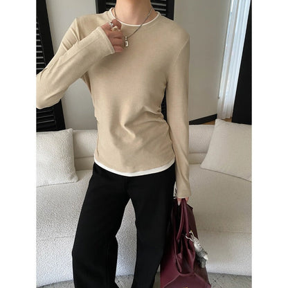 Damen Langarmshirt Baumwolle Lässig Norvielle