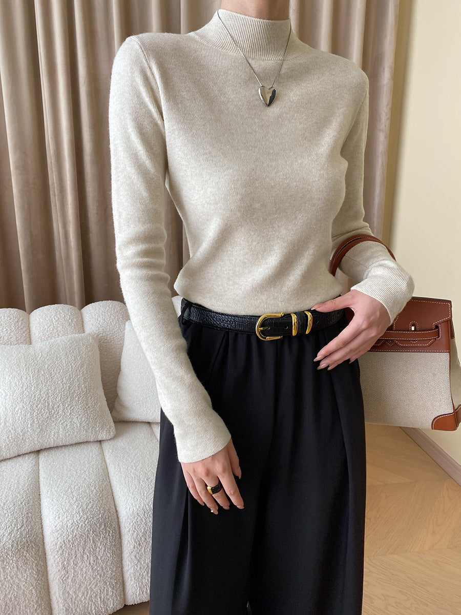 Damen Feinstrickpullover Hochkragen Norvielle