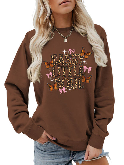 Damen Sweatshirt Schmetterlingsdesign Baumwolle Norvielle