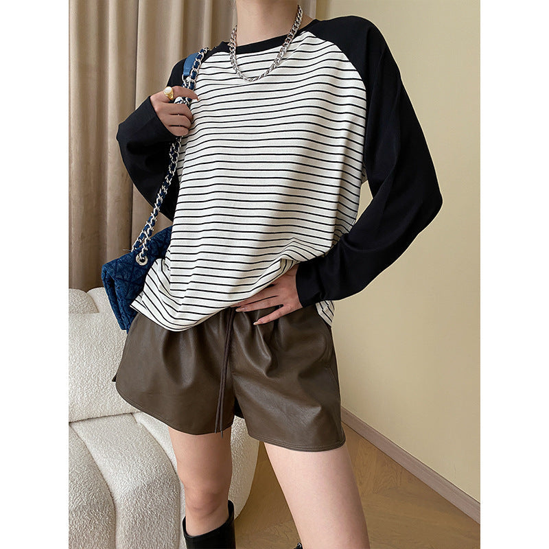 Damen Langarmshirt Gestreift Raglanärmel Norvielle - Norvielle