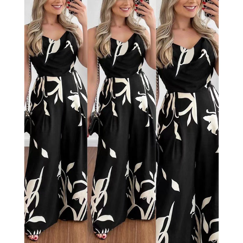 Damen Overall Gefaltetes Oberteil Florales Design