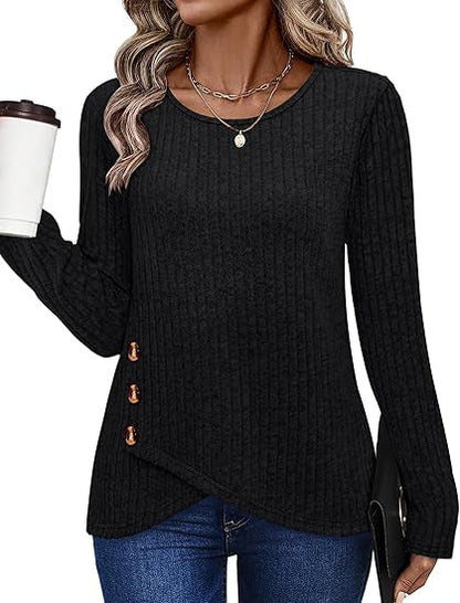 Damen Oberteil mit Knöpfen Modisch Lässig Norvielle