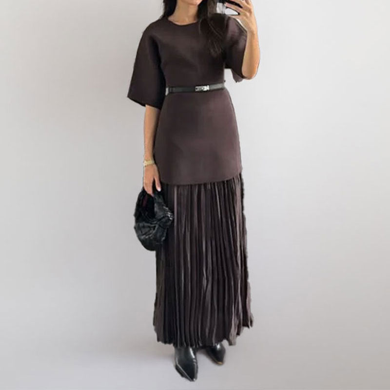 Damen Maxikleid Elegantes Falten-Design Moderner Schnitt Norvielle