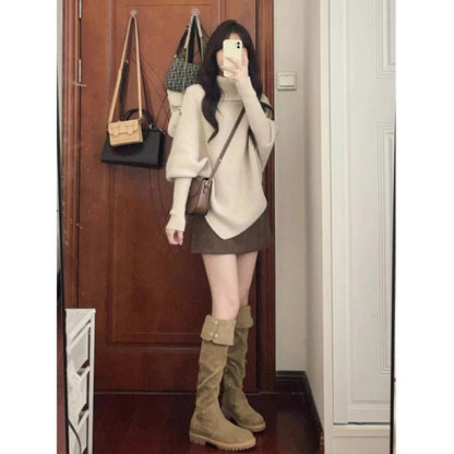 Damen Oversized Pullover Asymmetrischer Saum Norvielle
