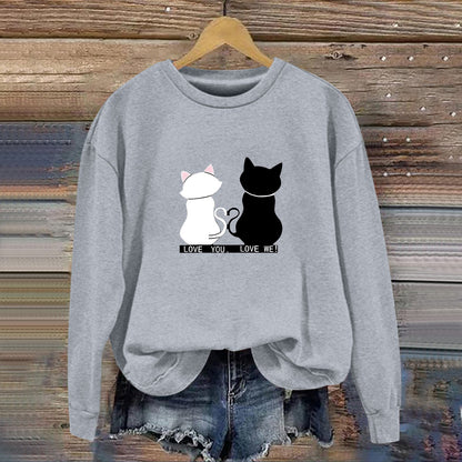 Damen Sweatshirt Katzenmotiv Humor