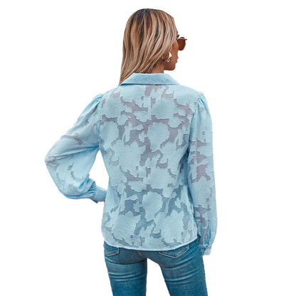 Damen Bluse Ballonärmel Floralmuster