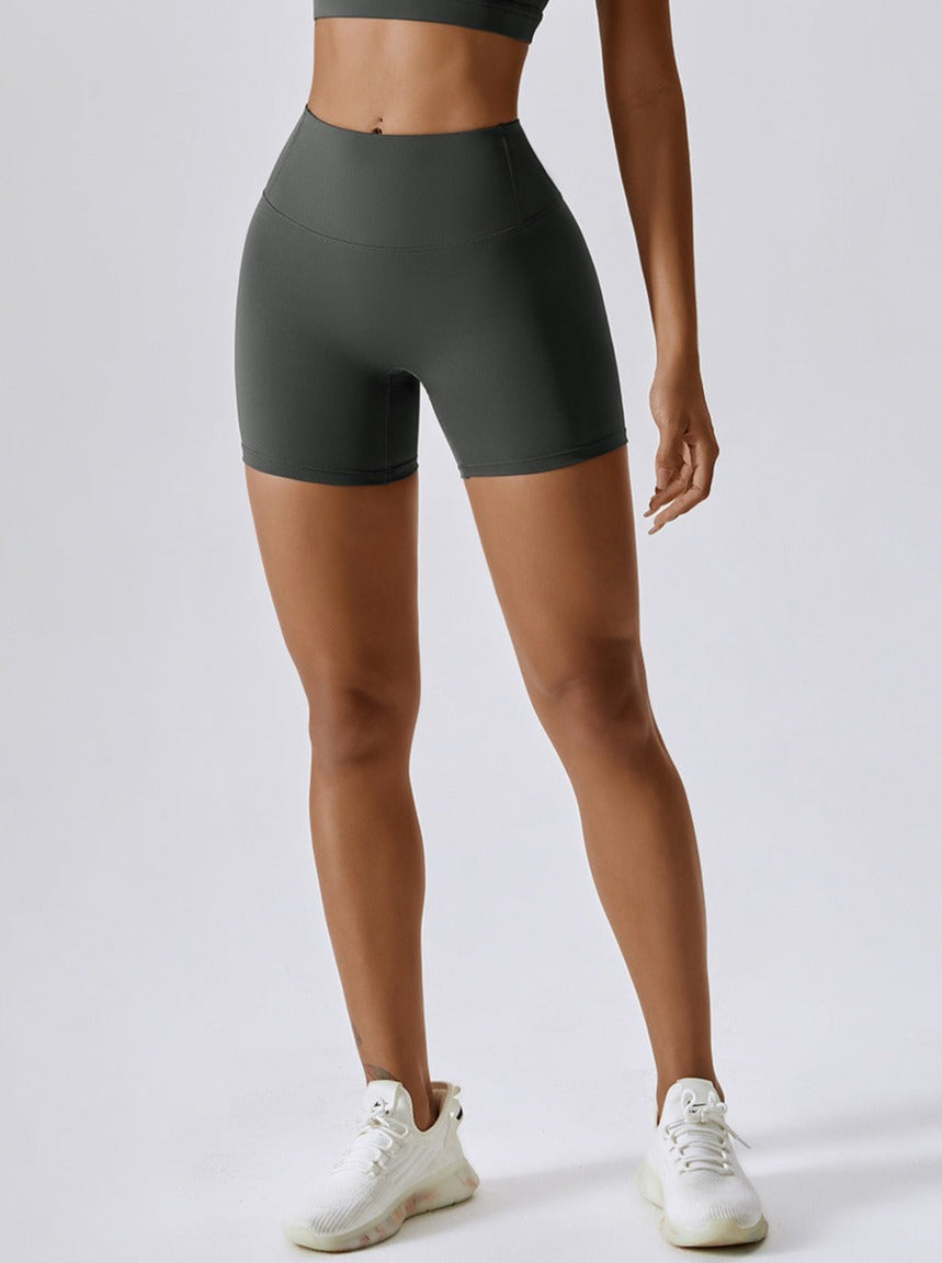 Liya Damen High-Waist Sport-Shorts Nahtlos