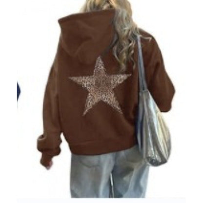 Damen Kapuzenpullover Glitzerndes Sternmotiv Norvielle